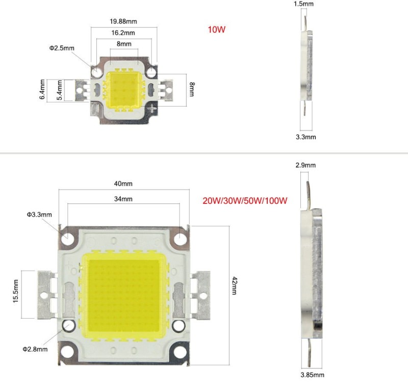 Dioda led moduł COB 100w ciepła lub zimna do halogena.