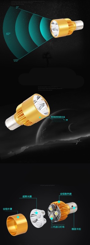 Żarówka BA20D 3 LED 9W zimna