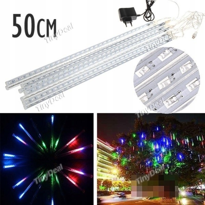 Lampki sople meteory 152led 30cm białe ciepłe