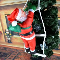 Mikołaj na drabinie gwiazdor 40cm ozdoba świąteczna